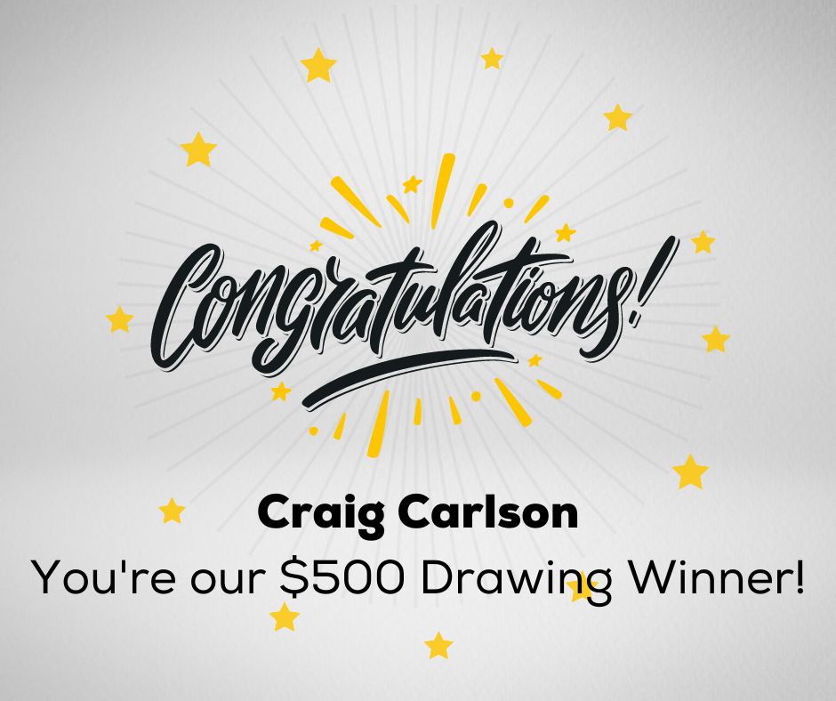 Congratulations To Our First $500 Winner!